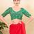Women's jain silk padded back open elbow sleeves saree blouse