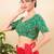 Women's jain silk padded back open elbow sleeves saree blouse