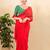 Women's jain silk padded back open elbow sleeves saree blouse