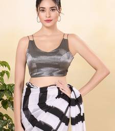 Women's tissue padded back open sleeveless saree blouse