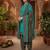 Teal printed cotton blend stitched floral print salwar kurta dupatta for women