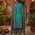 Teal printed cotton blend stitched floral print salwar kurta dupatta for women