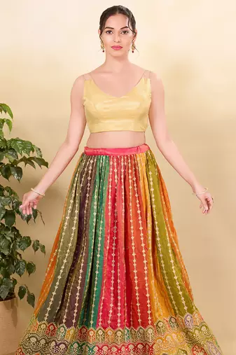 Women's tissue padded back open sleeveless saree blouse