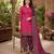Pink printed cotton blend stitched floral print salwar kurta dupatta for women