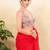 Women's silk padded back open sleeveless saree blouse