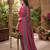 Pink printed cotton blend stitched floral print salwar kurta dupatta for women
