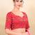 Women's jain silk padded back open elbow sleeves saree blouse