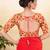 Women's jain silk padded back open elbow sleeves saree blouse