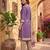 Purple printed cotton blend stitched geometric print salwar kurta dupatta for women