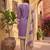 Purple printed cotton blend stitched geometric print salwar kurta dupatta for women