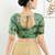Women's brocade padded front open elbow sleeves saree blouse