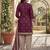 Wine printed cotton blend stitched geometric print salwar kurta dupatta for women