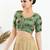 Women's brocade padded front open elbow sleeves saree blouse