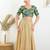 Women's brocade padded front open elbow sleeves saree blouse
