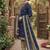 Blue printed cotton blend stitched geometric print salwar kurta dupatta for women