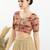 Women's brocade padded front open elbow sleeves saree blouse