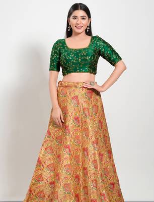 Women's mulbury silk padded back open elbow sleeves saree blouse 4