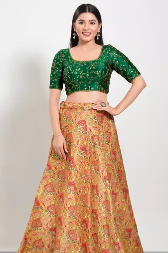 Women's mulbury silk padded back open elbow sleeves saree blouse