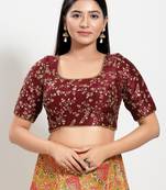 Women's mulbury silk padded back open elbow sleeves saree blouse