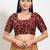 Women's mulbury silk padded back open elbow sleeves saree blouse