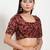 Women's mulbury silk padded back open elbow sleeves saree blouse