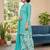 Blue printed cotton blend stitched geometric print salwar kurta dupatta for women
