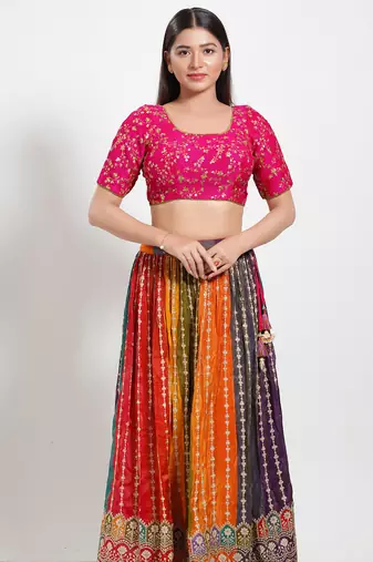 Women's mulbury silk padded back open elbow sleeves saree blouse