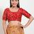 Women's mulbury silk padded back open elbow sleeves saree blouse