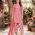 Pink printed cotton blend stitched geometric print salwar kurta dupatta for women