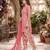 Pink printed cotton blend stitched geometric print salwar kurta dupatta for women