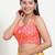 Women's brocade padded back open sleeveless saree blouse