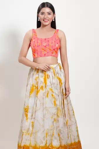 Women's brocade padded back open sleeveless saree blouse