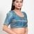Women's brocade padded front open elbow sleeves saree blouse