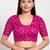 Women's brocade padded front open elbow sleeves saree blouse