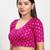 Women's brocade padded front open elbow sleeves saree blouse