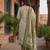 Olive printed cotton blend stitched floral print salwar kurta dupatta for women