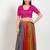 Women's brocade padded front open elbow sleeves saree blouse