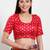 Women's brocade padded front open elbow sleeves saree blouse