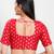 Women's brocade padded front open elbow sleeves saree blouse