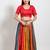 Women's brocade padded front open elbow sleeves saree blouse