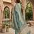 Teal printed cotton blend stitched floral print salwar kurta dupatta for women