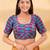 Women's silk padded front open elbow sleeves saree blouse