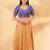 Women's silk padded front open elbow sleeves saree blouse