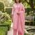 Pink printed cotton blend stitched floral print salwar kurta dupatta for women