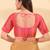 Women's silk padded front open elbow sleeves saree blouse