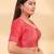 Women's silk padded front open elbow sleeves saree blouse