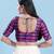 Women's silk padded front open elbow sleeves saree blouse