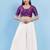 Women's silk padded front open elbow sleeves saree blouse