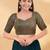Women's mulbury silk padded back open elbow sleeves saree blouse