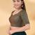 Women's mulbury silk padded back open elbow sleeves saree blouse